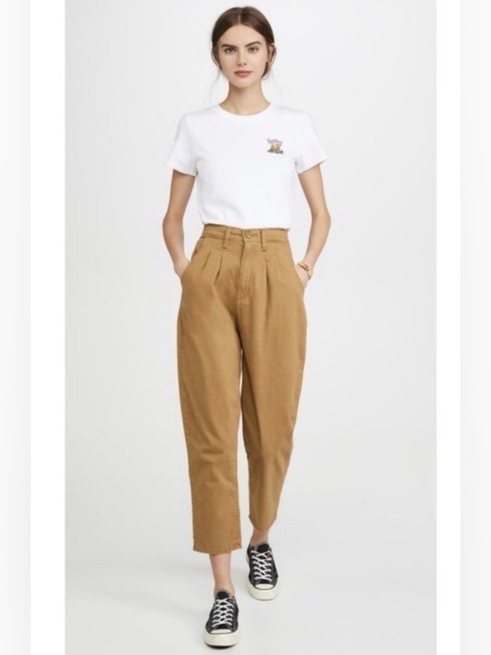 Levi’s gold twill pleated balloon leg pant jeans Size 25 stretch cotton Casual